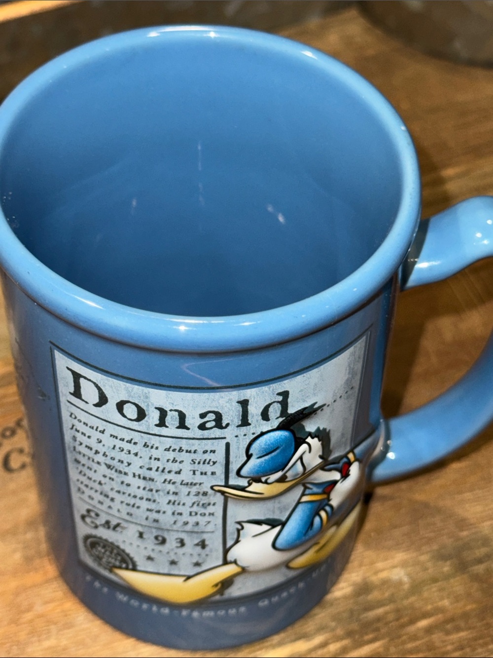 Disney Donald Duck Blue Character Ceramic Mugest 1934 - Picture 3 of 6